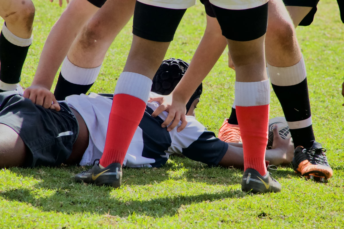Rugby players in a match